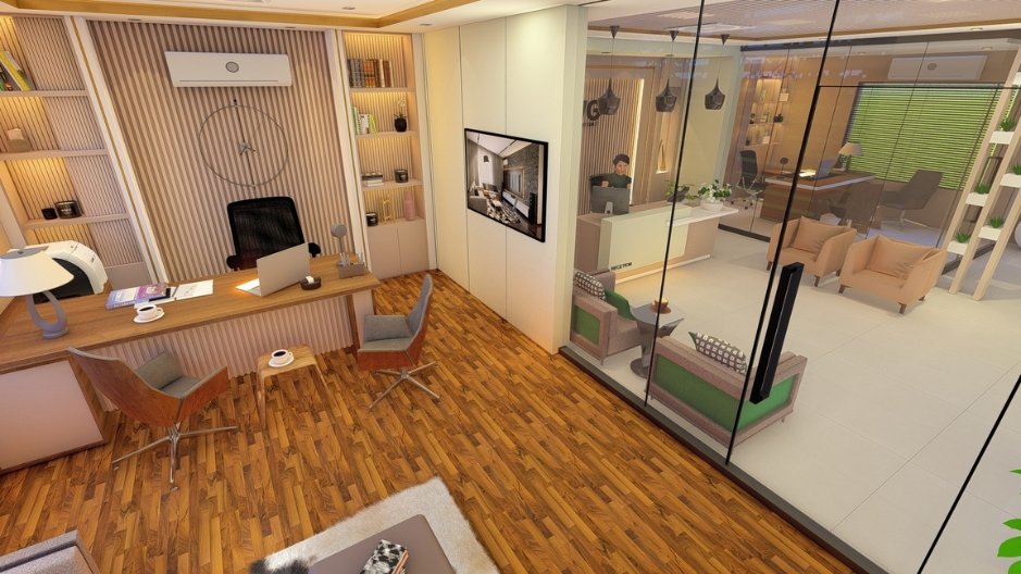 Office of Real Estate Company in Faislabad interior Design by Imaginewall